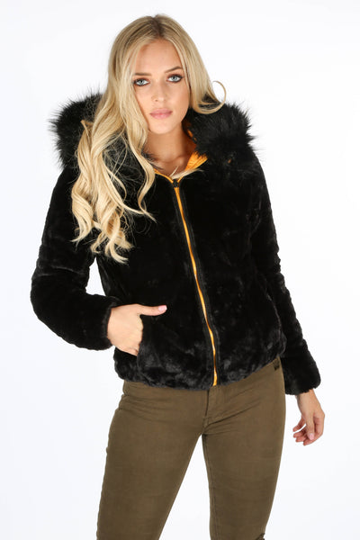 Only chris fur hot sale hooded jacket