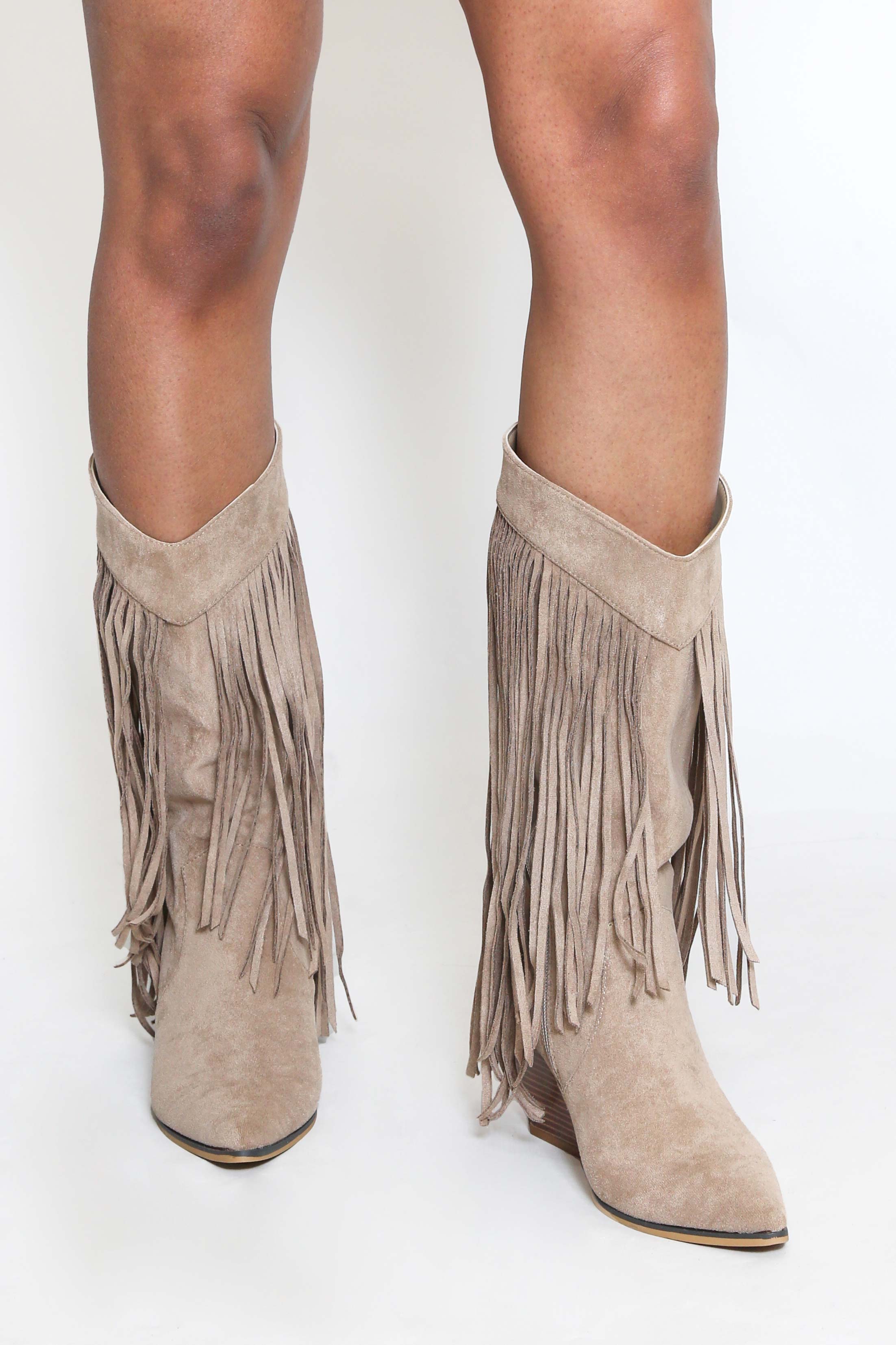 Long boots best sale with tassels