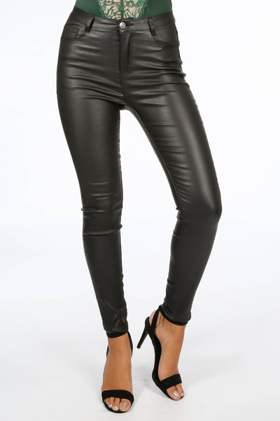 Black Coated Skinny Jeans | Dressed in Lucy