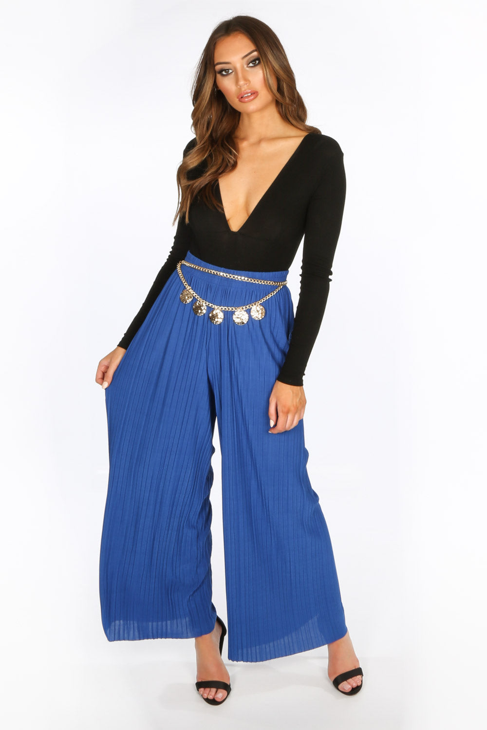 Plus Pleated Wide Leg Pants