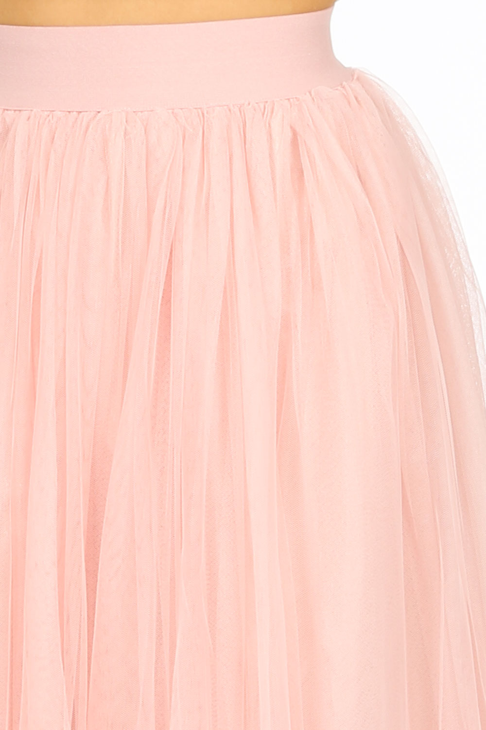 High Street 2020 Puffy Hot Pink Midi Tulle Skirts Women Elastic