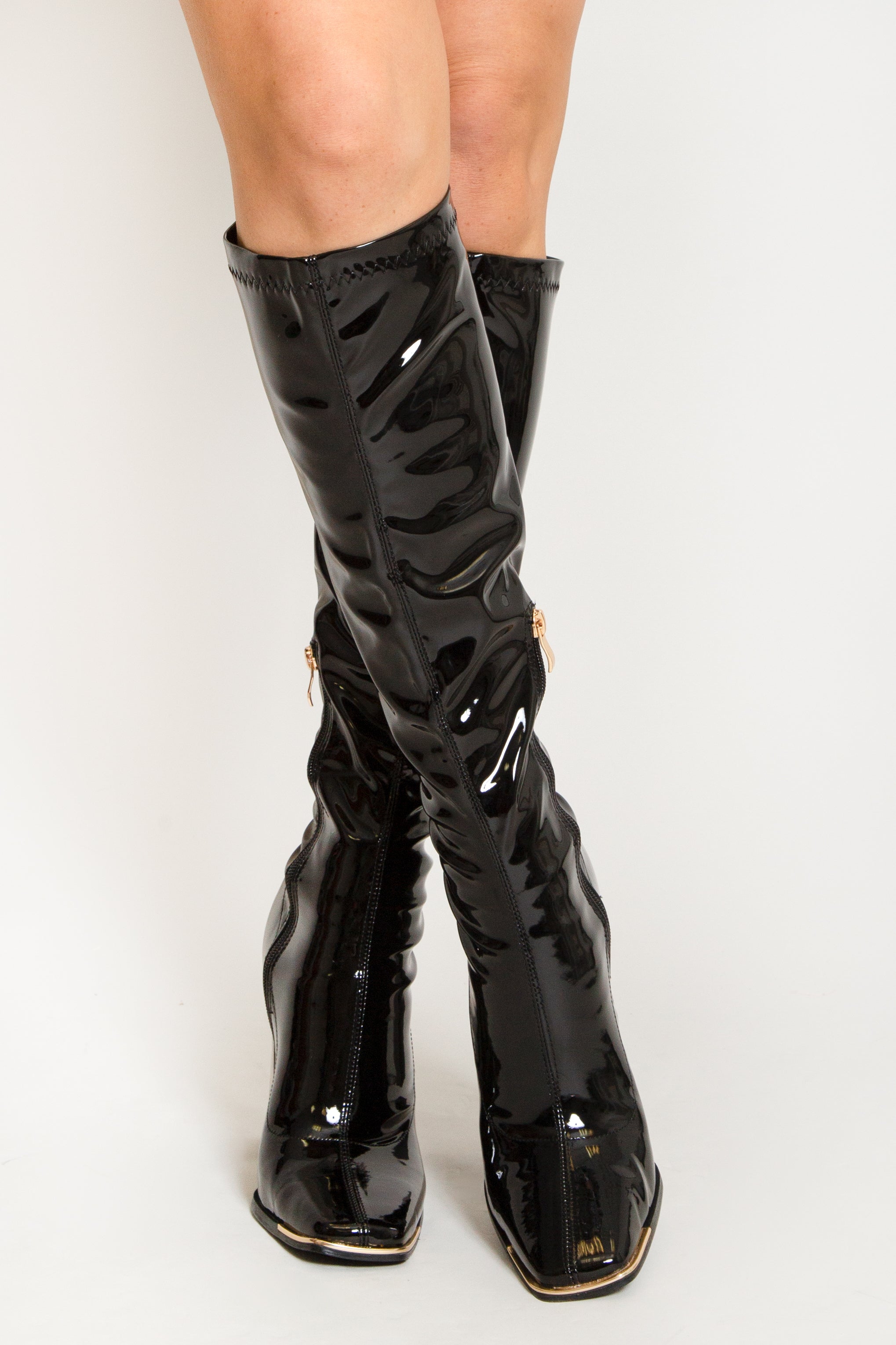 ASOS DESIGN Wide Fit Ellis high-heeled lace up boots in black patent -  ShopStyle