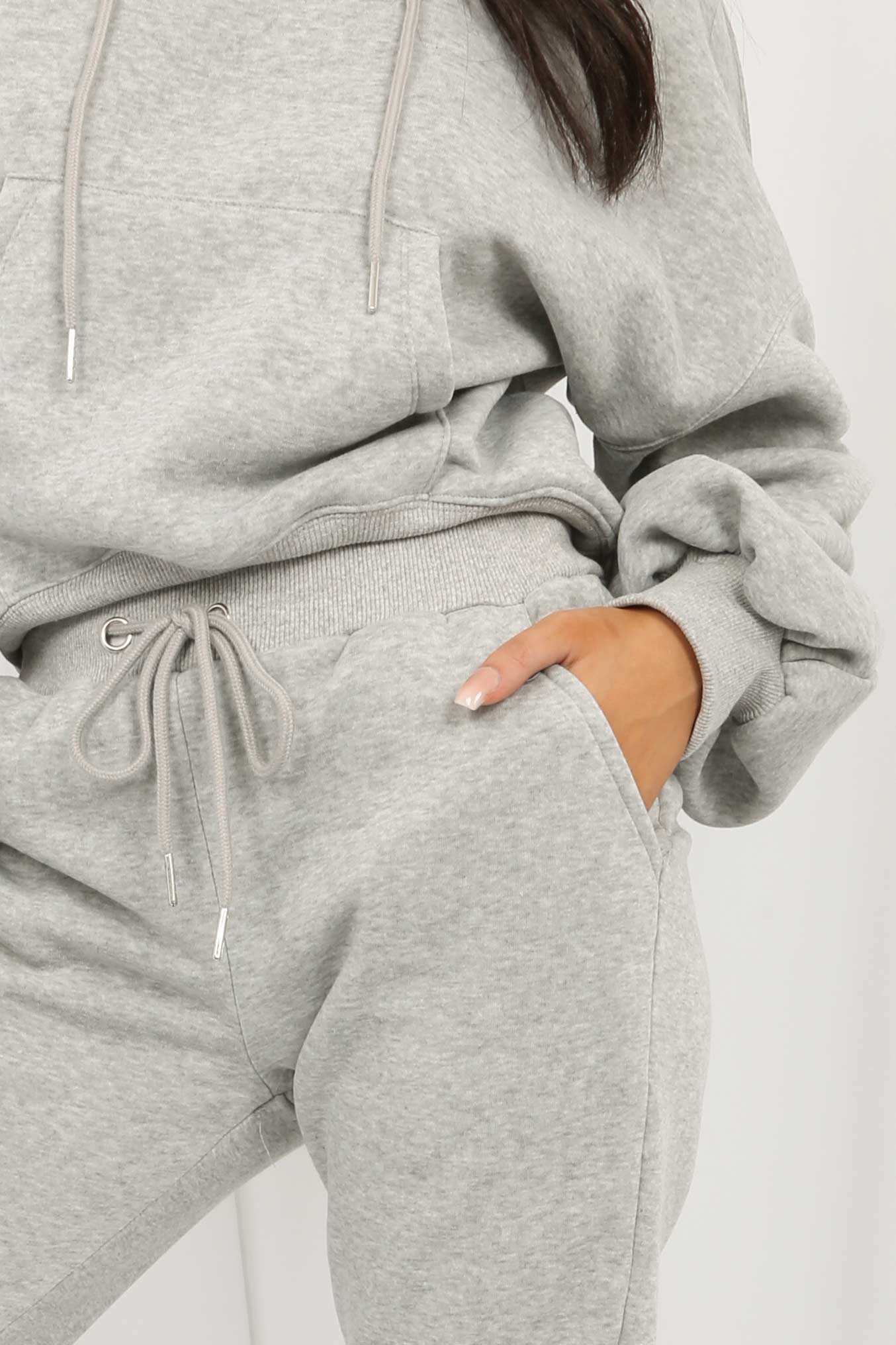 Gina grey ruched oversized hoodie and joggers set – Oh She Cute